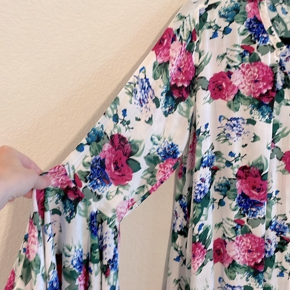 Umgee Women's Dress Small White Bohemian Oversized Floral Cottagecore Prairie - Picture 6 of 14